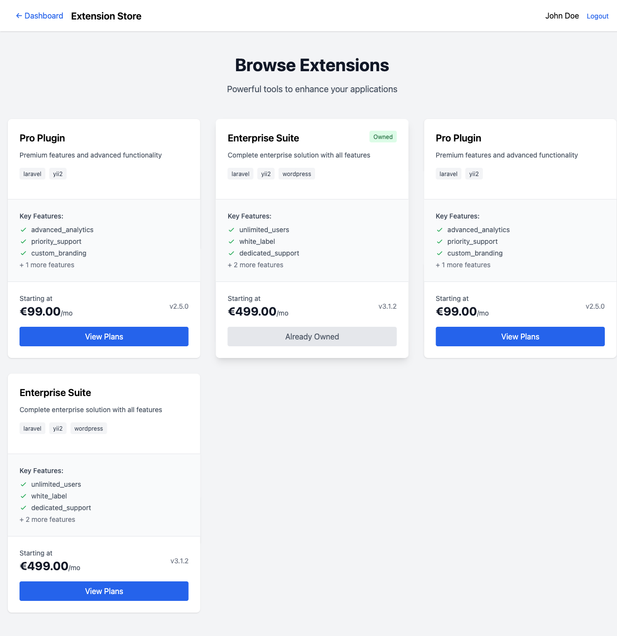 Customer Store with Payments